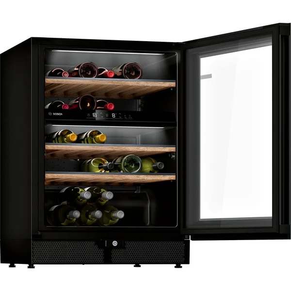 Bosch KWK16ABGB Serie 6, Weinkühlschrank (schwarz, 2 Temperaturzonen)