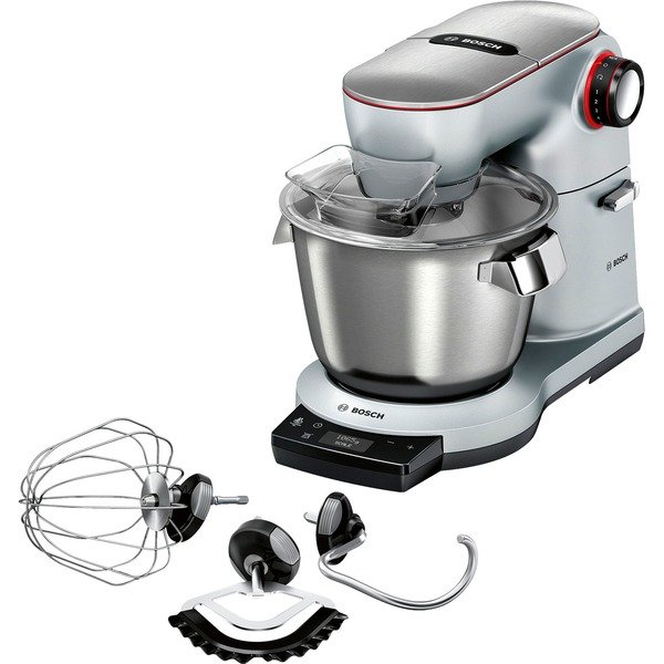 Bosch_MUM9AX5S00_K_chenmaschine_OptiMUM@@9gk2dh33 Bosch MUM9AX5S00 Küchenmaschine OptiMUM (silber, 1.500 Watt, Serie 8, integrierte Waage, Timer, Profi-Patisserie-Set)