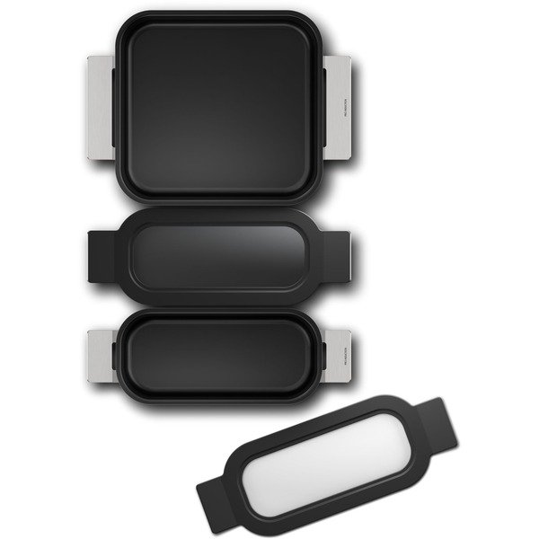 Bosch_Pro_Induction_Flex_Pfannen_Set_HEZ9FF030__3_teilig@@100021592_1 Bosch Pro Induction Flex Pfannen-Set HEZ9FF030, 3-teilig (edelstahl/schwarz, 1x medium, 2x klein mit Glasdeckel)