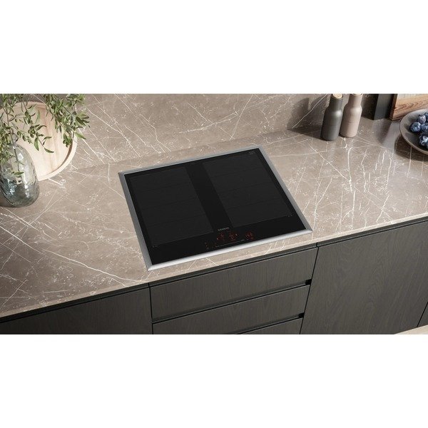Siemens EX645HXC1E iQ700, Autarkes Kochfeld (schwarz/edelstahl, 60 cm, Home Connect)