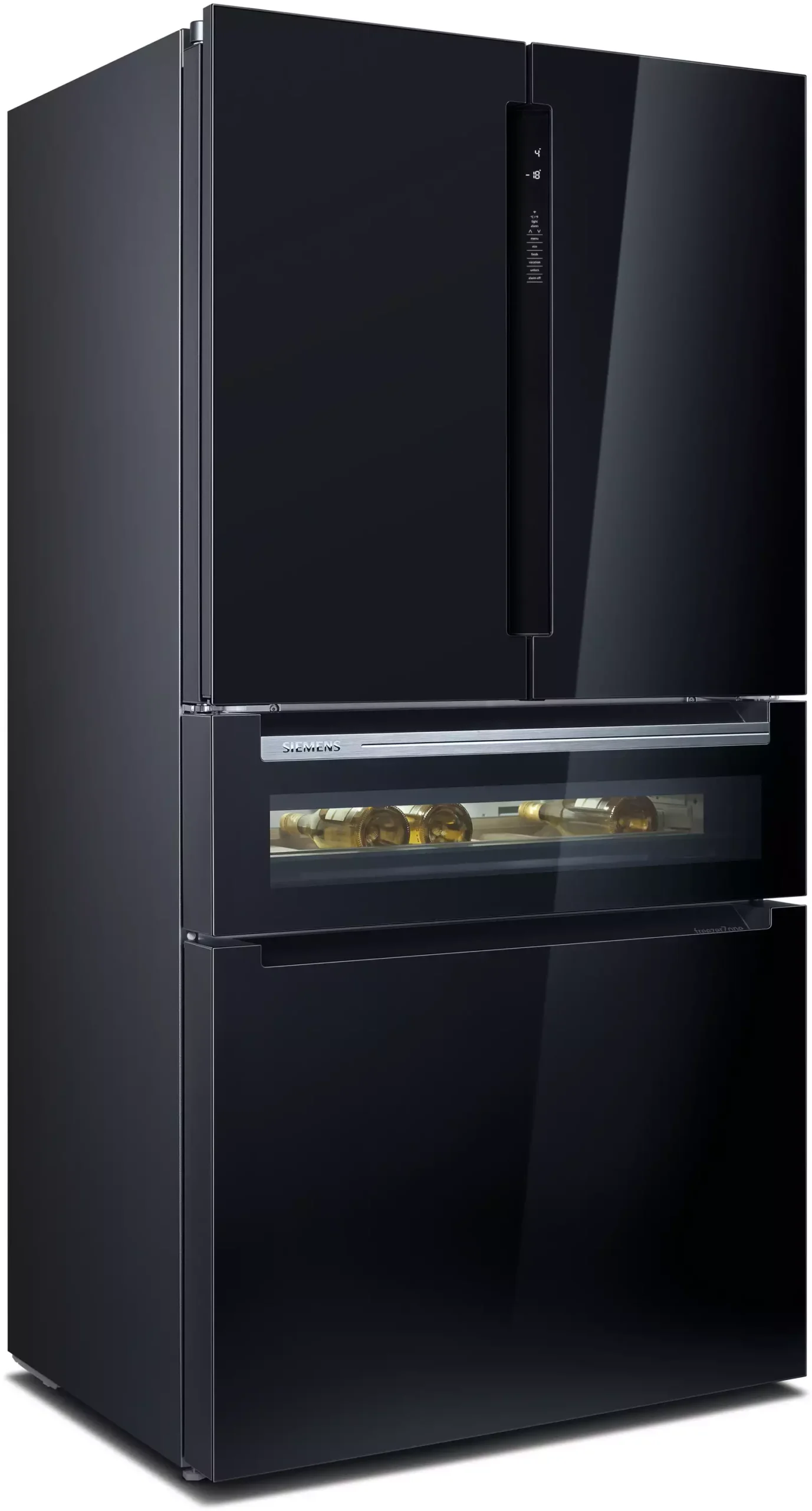 SIEMENS Kühl-Gefrierkombination KF96RSBEA, 183 x 90,5 cm, mehrtürig, Glasfront, Schwarz