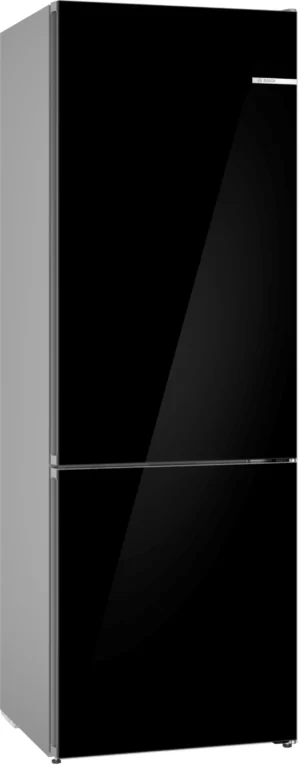 BOSCH Kühl-Gefrierkombination KGN49LBCF, 203 x 70 cm, Glastür, Schwarz