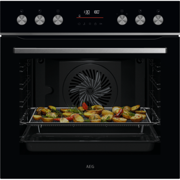 AEG Einbauherd-Set FXHS24M61 (OA5PE42AB + OIX64A00XB), 60 cm, Schwarz/Edelstahl