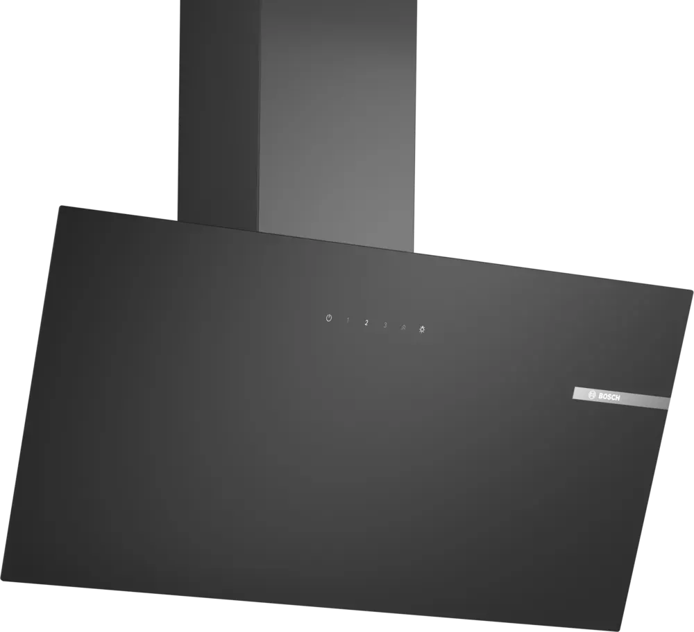 BOSCH Kopffreie Wandesse DWK85DK60, 80 cm, Klarglas schwarz bedruckt