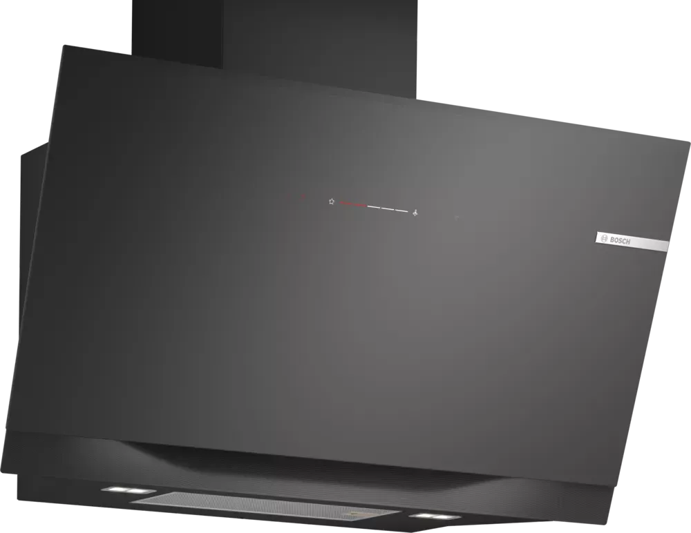 BOSCH Kopffreie Wandesse DWK91LT60, 90 cm, Klarglas schwarz bedruckt