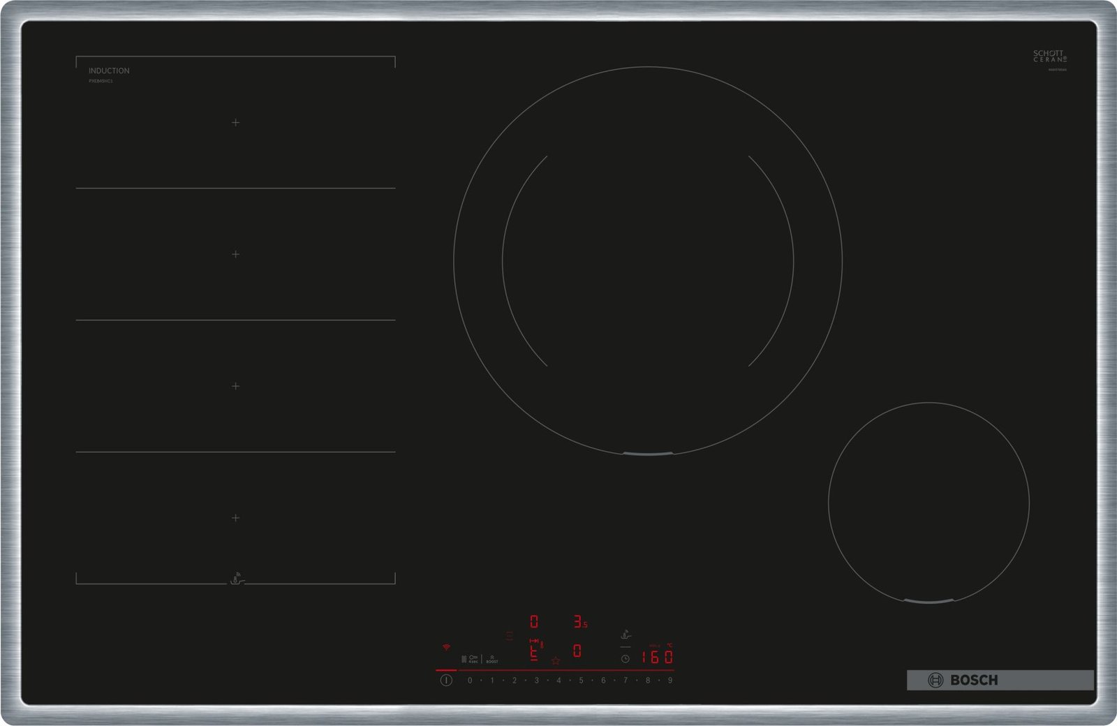 BOSCH Induktionskochfeld PXE845HC1E, 80 cm, mit Rahmen