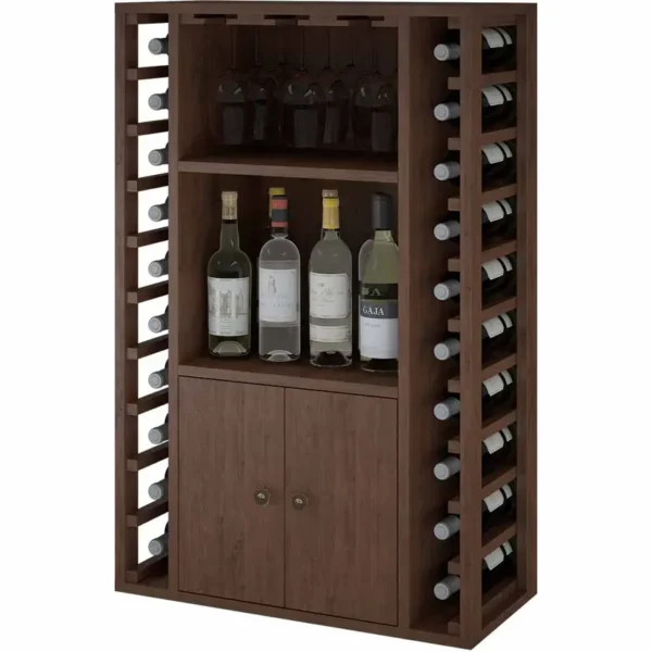 HX-2521-C02 FARO - 20 Flaschen + Schrank und Fächer - Schwarz gebeizte Kiefer