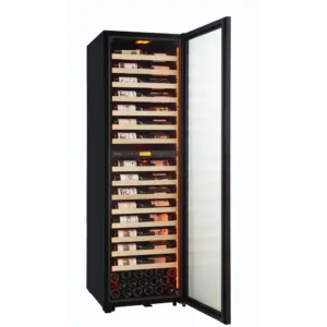PMW248D_Profile-door-open_1000x1000 MS Noble 152 Flaschen - Metalregale mit Holzfront - 2 Zone - Schwarze