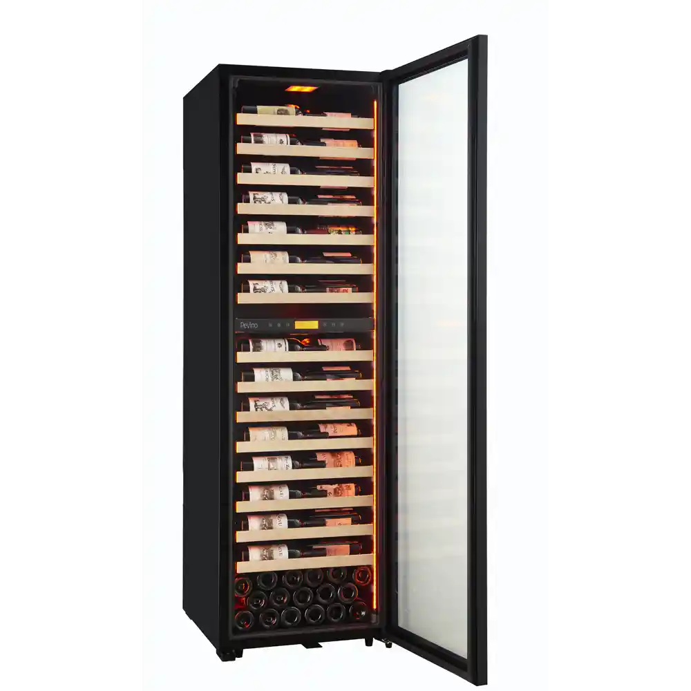 MS Noble 152 Flaschen - Metalregale mit Holzfront - 2 Zone - Schwarze