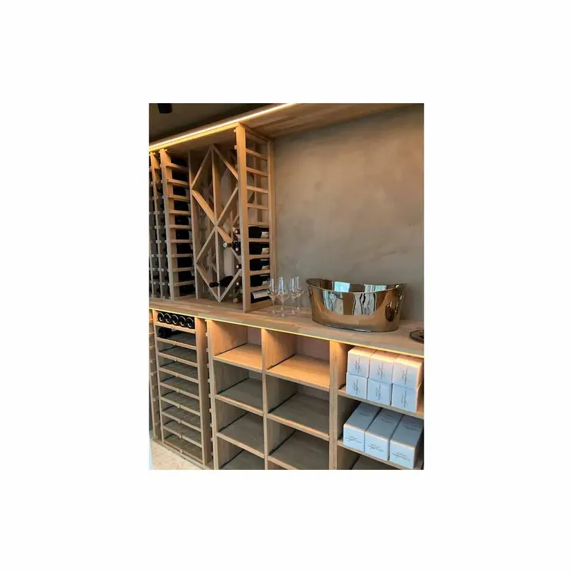 DIA - 40 Flaschen - Ecke rack - Eichenholz