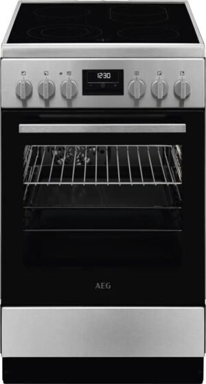 AEG Elektro-Standherd CCB544BGBM, 50 cm, Edelstahl, Mehrkreiskochzone