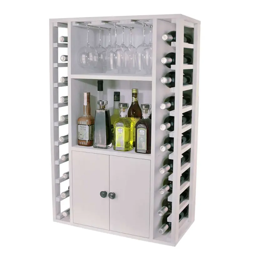 FARO - 20 Flaschen + Schrank und Fächer - Weiß gebeizte Kiefer