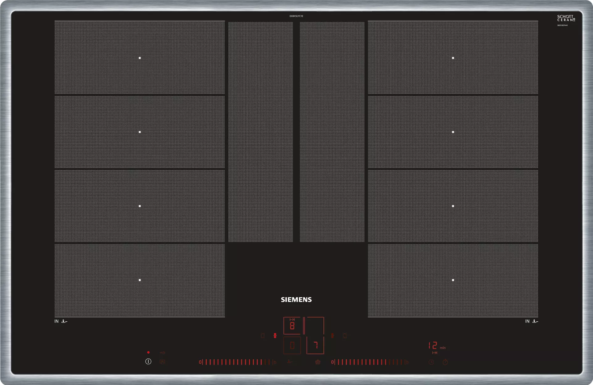 Siemens iQ700, Induktionskochfeld, 80 cm, Mit Rahmen aufliegend, EX845LYC1E