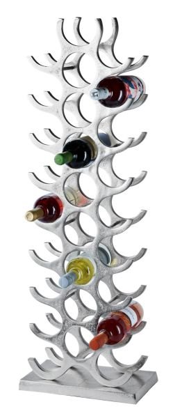 Weinregal Flaschenregal Metall Silber 27 Flaschen XXL